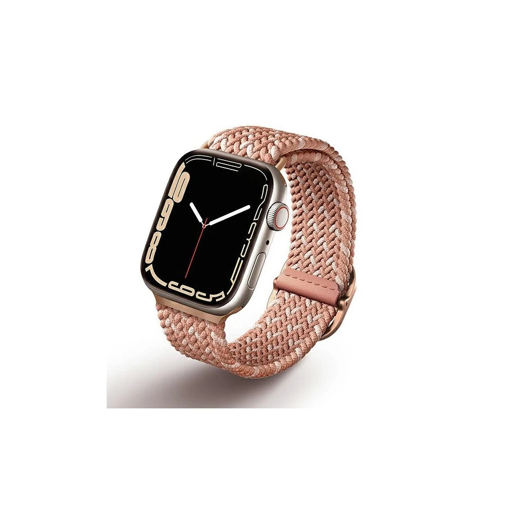 UNIQ Aspen szíj Apple Watch készülékhez 40/38/41 mm Series 1/2/3/4/5/6/7/8/SE/SE2/SE3 Braided DE citromrózsaszín - Apple Watch Fém Szíjak a Domshop kínálatából