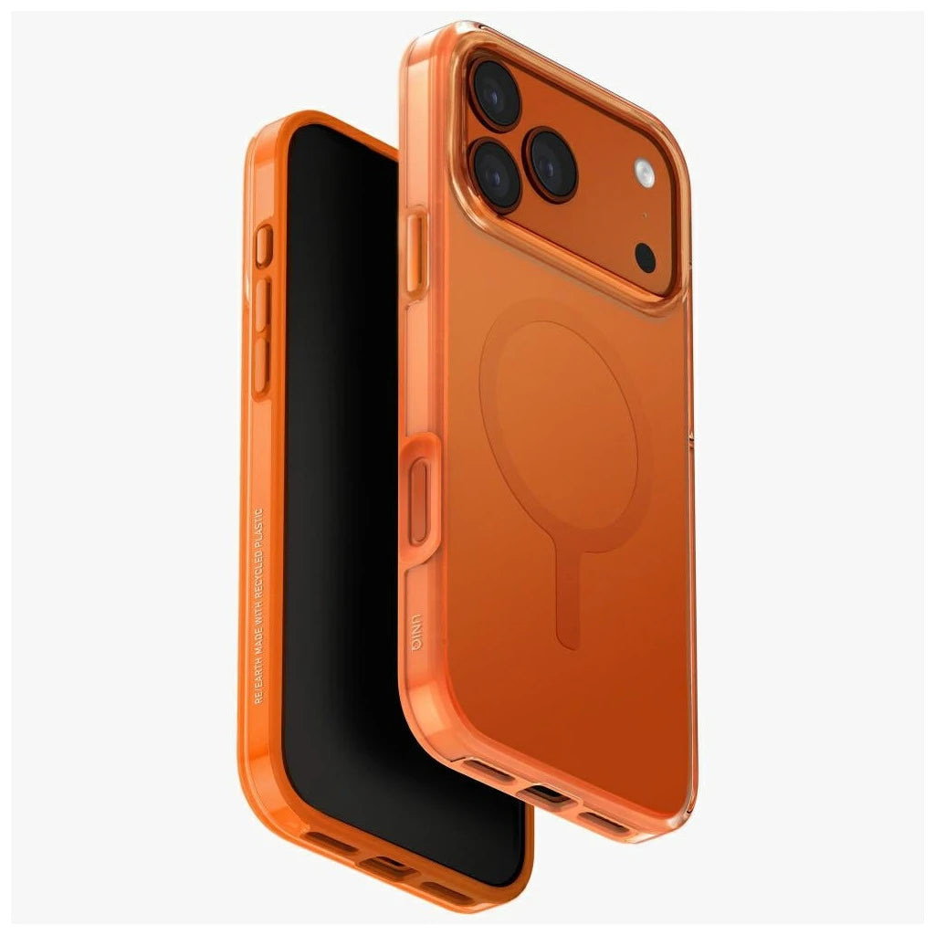 UNIQ Clario tok iPhone 17 Pro Max készülékhez Magclick Charging narancssárga - iPhone 17 Pro Max tok a Domshop kínálatából