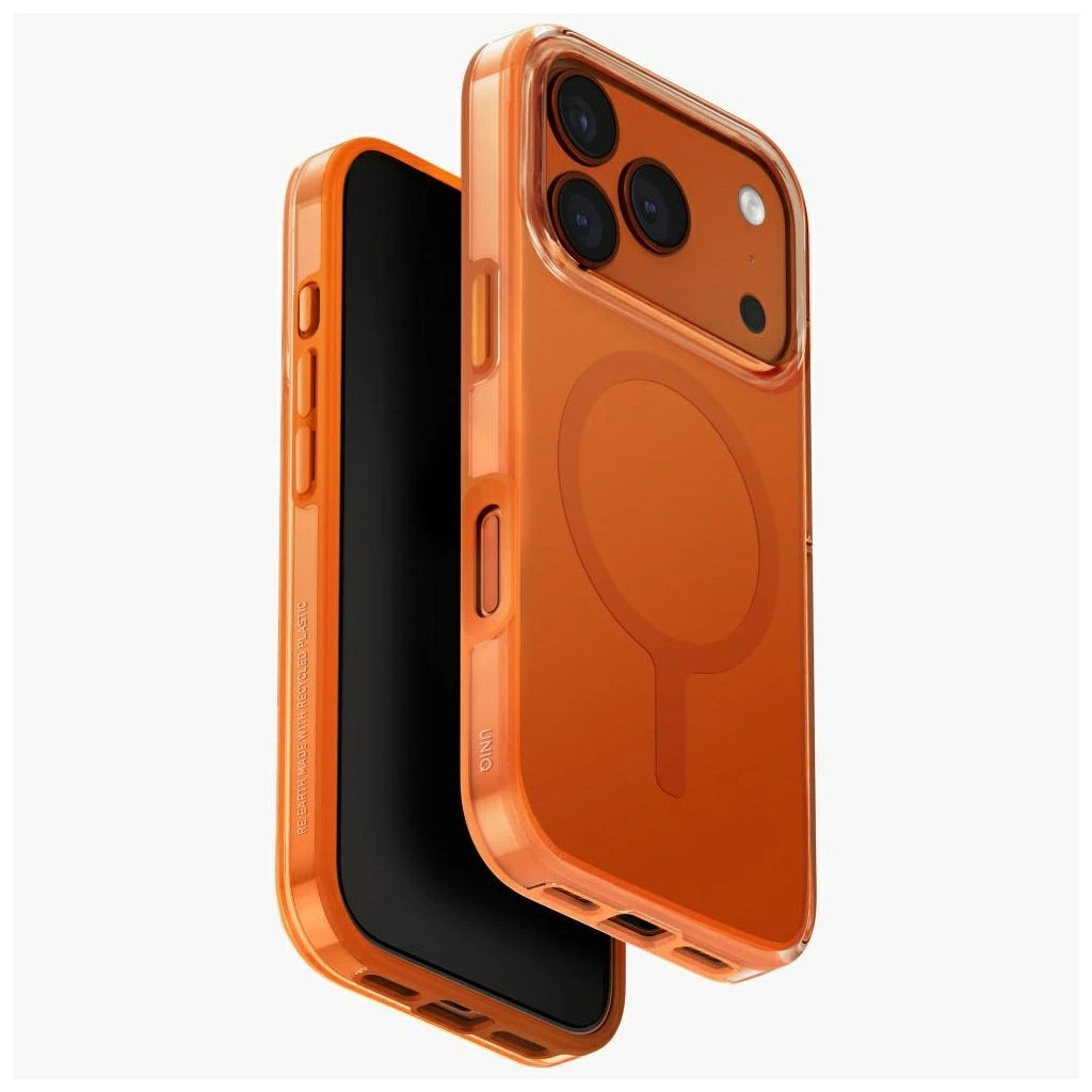 UNIQ Clario tok iPhone 17 Pro készülékhez Magclick Charging narancssárga - iPhone 17 Pro tok a Domshop kínálatából