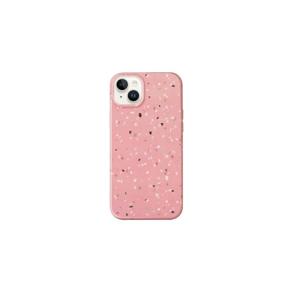 UNIQ Coehl Terrazzo tok iPhone 14/15/13 6,1 készülékhez korall rózsaszín - iPhone 13/14/15 tok a Domshop kínálatából
