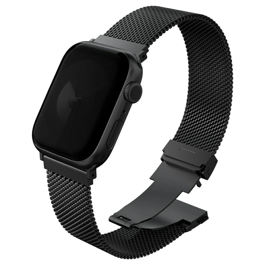 UNIQ Dante Pro óraszíj Apple Watch 42/41/40mm készülékhez, rozsdamentes acél, grafit fekete - Apple Watch Fém Szíjak a Domshop kínálatából