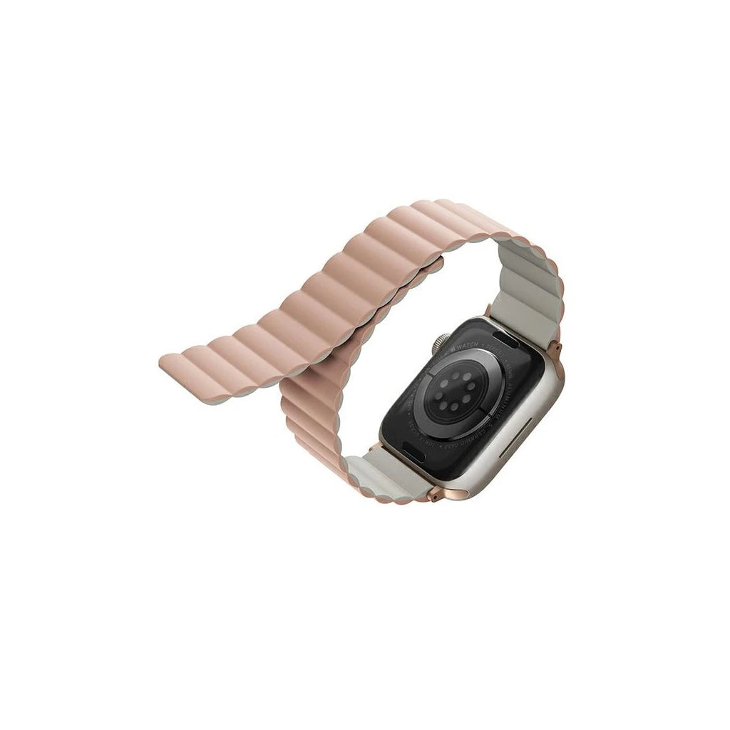 UNIQ Revix Strap Apple Watch Series 1-8/SE/SE2/SE3 készülékhez 38/40/41mm Reversible Magnetic rózsaszín-bézs - Apple Watch Szilikon Szíjak a Domshop kínálatából