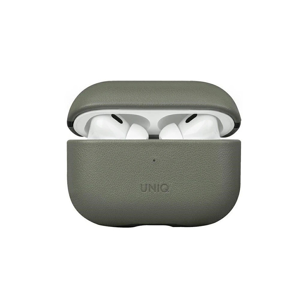 UNIQ Terra AirPods Pro 2 gen. (2022/2023) igazi bőr tok AirPods Pro 2 gen. készülékhez lichen zöld - AirPods Pro 2 tok a Domshop kínálatából