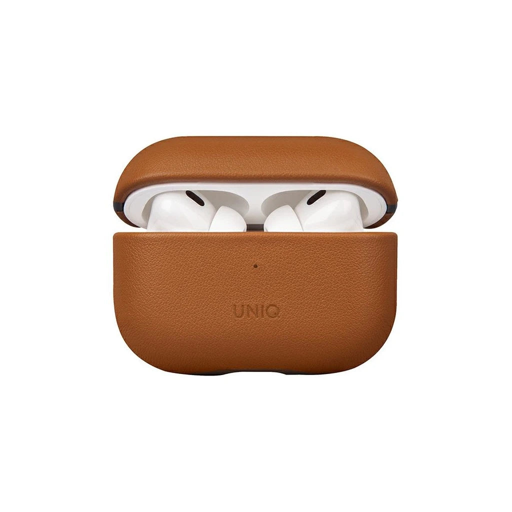 UNIQ Terra Case AirPods Pro 2 készülékhez eredeti bőr tok toffee barna - AirPods Pro 2 tok a Domshop kínálatából