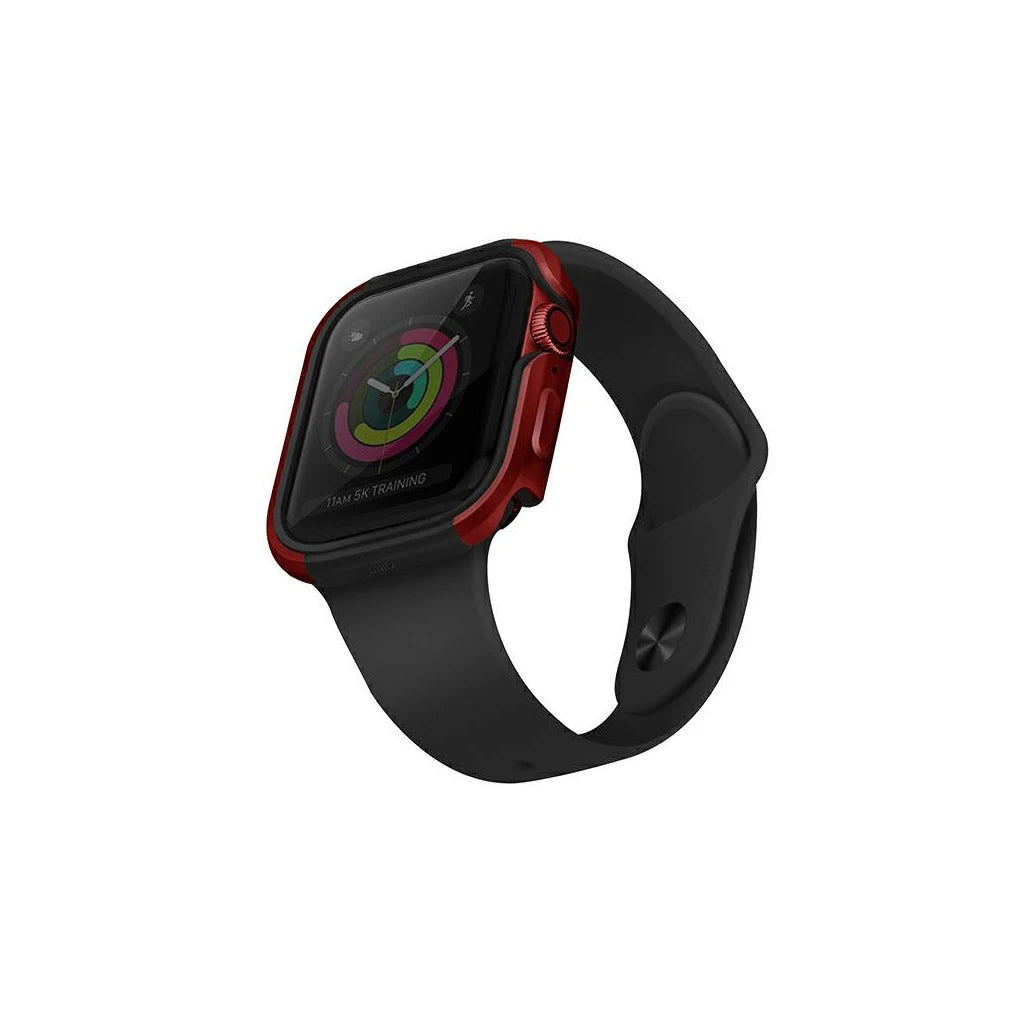UNIQ Valencia tok Apple Watch Series 4/5/6/SE/SE3 44mm készülékhez bíborvörös - Apple Watch Tokok a Domshop kínálatából