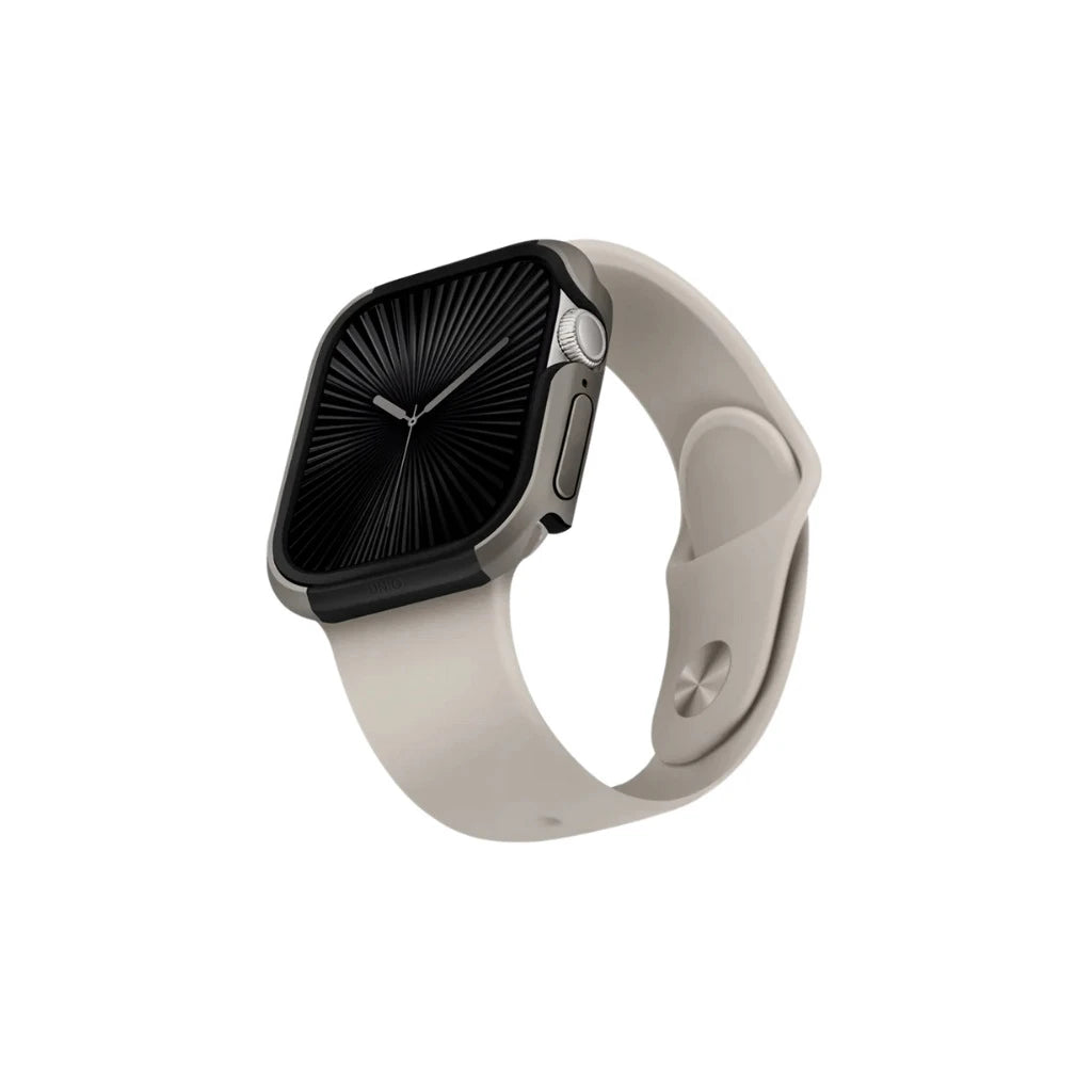 UNIQ Valencia tok Apple Watch Series 46mm készülékhez titán ezüst - Apple Watch Szilikon Szíjak a Domshop kínálatából