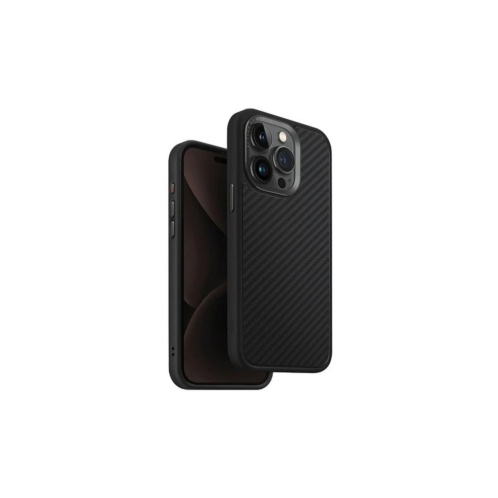 UNIQ tok Keva iPhone 15 Pro Max készülékhez 6.7" Magclick Charging szénfekete - iPhone 15 Pro Max tok a Domshop kínálatából