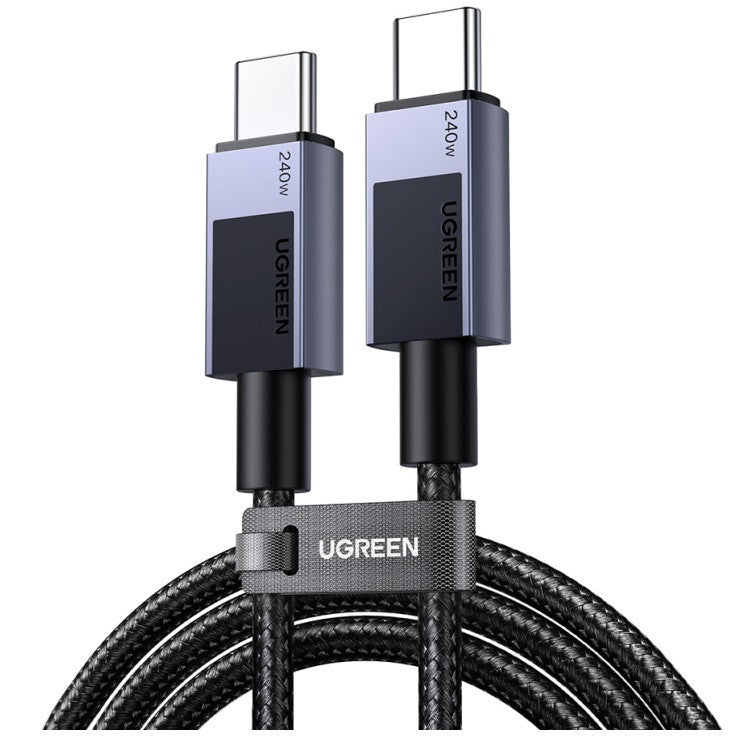 Ugreen L513 USB-C-USB-C töltő- és adatkábel, fonott, 5A, 240W, 1m, szürke - USB-C kábel a Domshop kínálatából