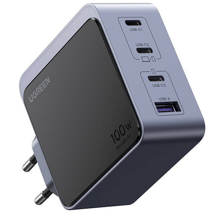 Ugreen Nexode Air X565 3xUSB-C-USB-A hálózati töltő, 100W, szürke - Adapter a Domshop kínálatából