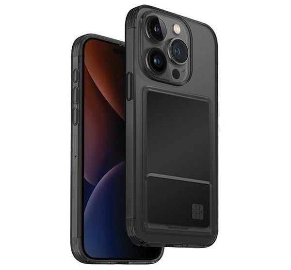 Uniq Air Fender Apple iPhone 15 Pro kártyatartós tok, szürke - iPhone 15 Pro tok a Domshop kínálatából