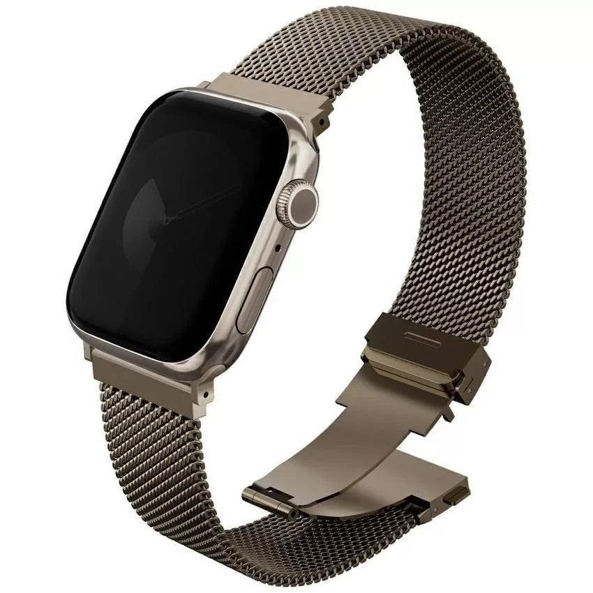 Uniq Dante Pro Apple Watch 1/2/3/4/5/6/7/8/9/10/11/SE/SE2/SE3 (40/41/42mm) rozsdamentes acél szíj, arany - Apple Watch Fém Szíjak a Domshop kínálatából