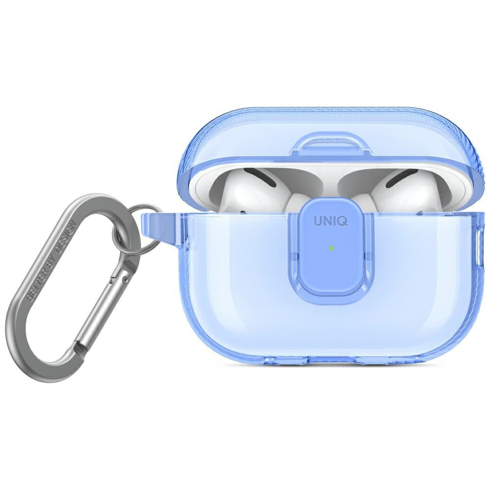 Uniq Glase Pro Apple AirPods Pro 2 tok karabinerrel, kék - AirPods Pro 2 tok a Domshop kínálatából