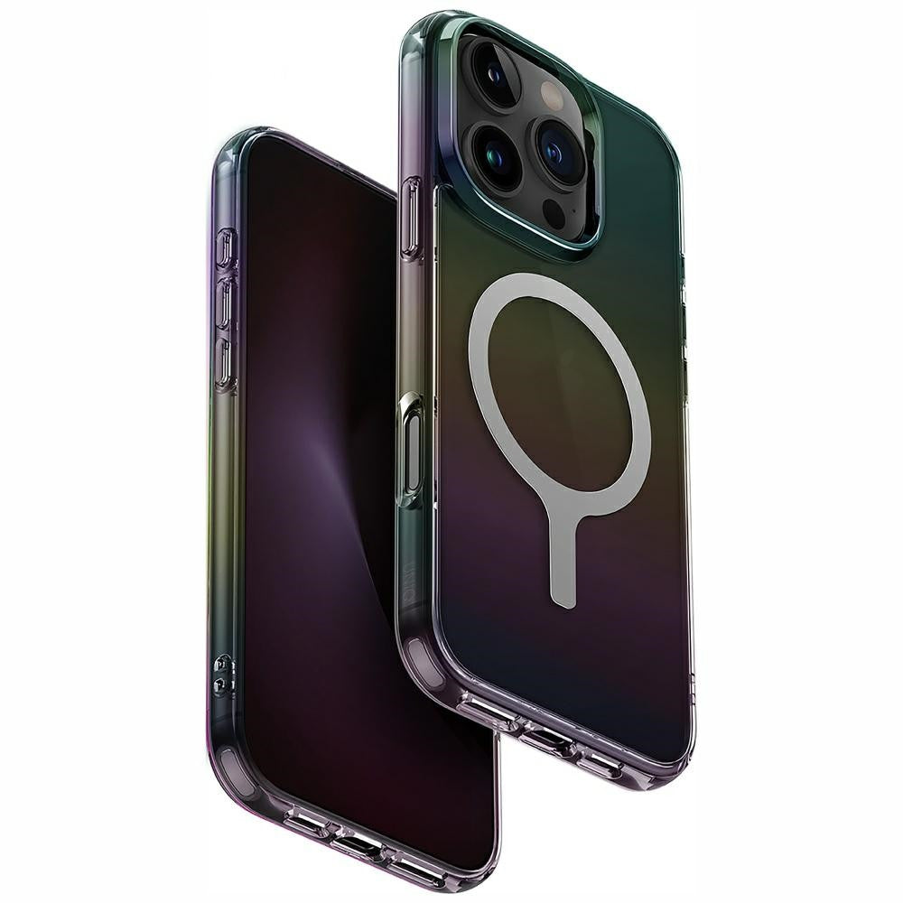 Uniq Hybrid Iridescia iPhone 16 Pro Max Magsafe tok, színes-sötét (holographic) - iPhone 16 Pro Max tok a Domshop kínálatából