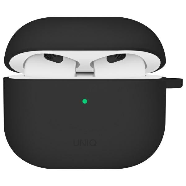 Uniq Iridescia Apple AirPods 4 tok karabinerrel, fülakasztóval, fekete - AirPods 4 tok a Domshop kínálatából