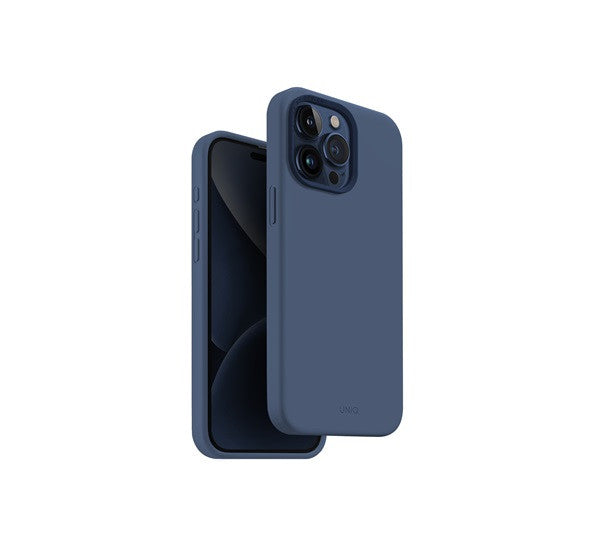Uniq Lino Hue Apple iPhone 15 Pro Max Magsafe Szilikon tok, kék - iPhone 15 Pro Max tok a Domshop kínálatából