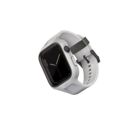 Uniq Monos Apple Watch 44/45mm hibrid szíj + tok, szürke - Apple Watch Szilikon Szíjak a Domshop kínálatából