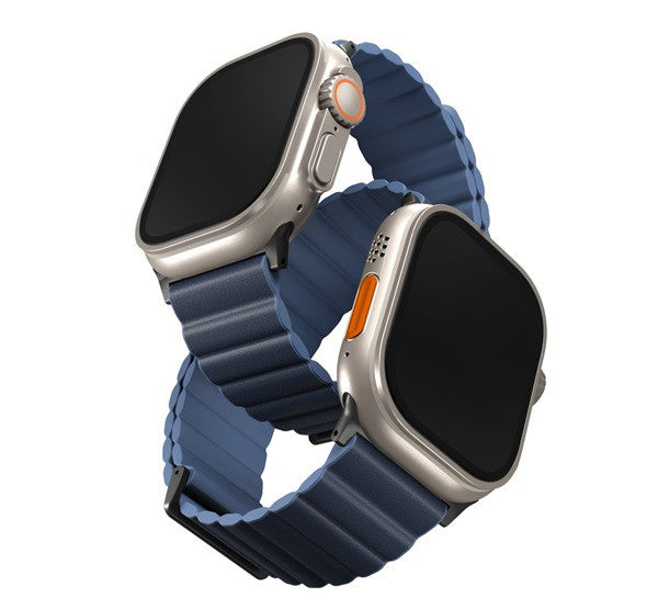 Uniq Revix Premium mágneses szilikon szíj Apple Watch 42/44/45/49mm, kék - Apple Watch Szilikon Szíjak a Domshop kínálatából
