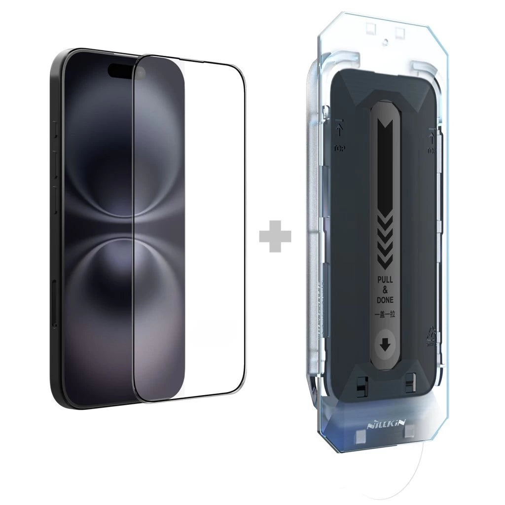 Nillkin Tempered Glass 2.5D CP+ PRO kijelzővédő for Apple iPhone 16 készülékhez fekete (applikátorral) -  iPhone 15/16 fólia a Domshop kínálatából