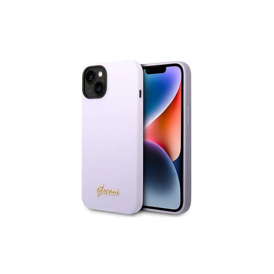 Guess GUHCP14MSLSMU iPhone 14 Plus / 15 Plus 6.7" készülékhez kemény tok Silicone Vintage Gold lila