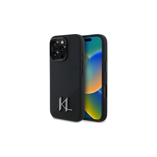 Karl Lagerfeld KLHMP16LSCMKMPCK iPhone 16 Pro 6.3" készülékhez kemény tok Silicone Shadow Metal Initia fekete