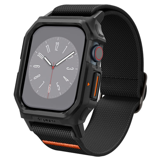 Apple Watch 10-11 (42 mm), textíl pótszíj, szilikon keret, közepesen ütésálló, Spigen Lite Fite Pro, fekete -  Apple Watch Szövet Szíjak a Domshop kínálatából