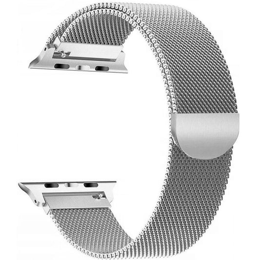Apple Watch 4-6, SE, SE (2022), SE (2025) (38 / 40 mm) / Watch 7-9 (41 mm) / Watch 10-11 (42 mm), fém pótszíj, milánói stílus, TP MilaneseBand, ezüst -  Apple Watch Fém Szíjak a Domshop kínálatából