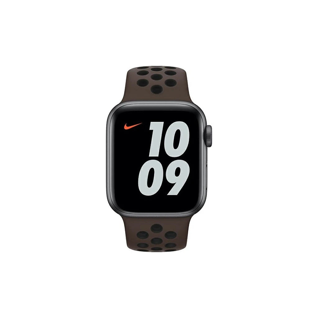 Apple Watch MJ6J3AM/A 38/40/41mm Nike Sport Brand szíj Apple Watch készülékhez barna-fekete / vaskő-fekete -  Apple Watch Szilikon Szíjak a Domshop kínálatából