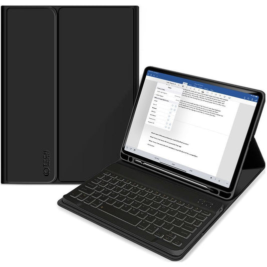 Apple iPad 10.9 (2022) / iPad 11 (2025), Bluetooth billentyűzetes mappa tok, érintőceruza tartó, érintőceruza nélkül, TP SC Pen Holder + Keyboard, fekete -  iPad 10.9" (2022) és iPad 11" (2025) tok a Domshop kínálatából