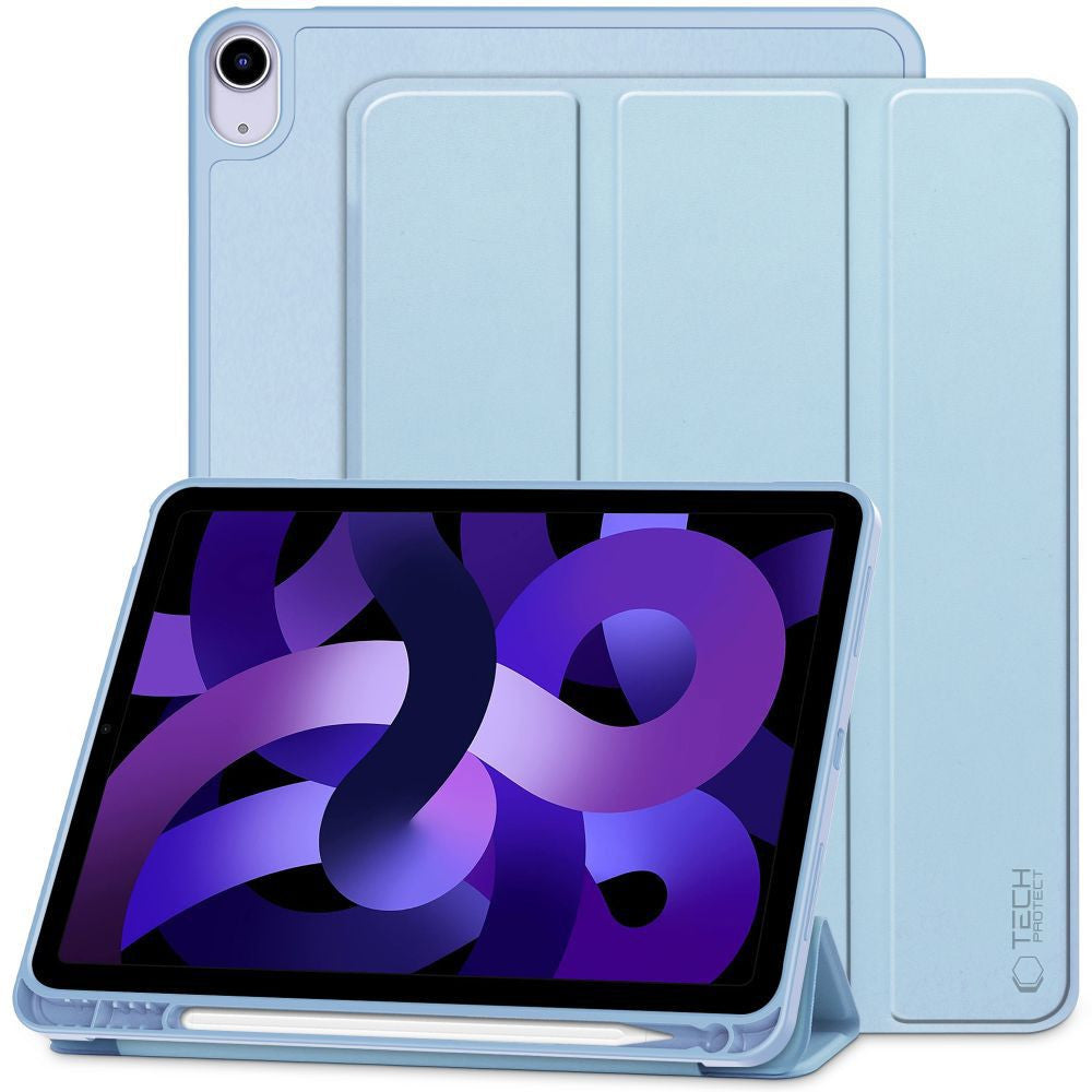 Apple iPad Air (2020 / 2022) / iPad Air 11 (2024 / 2025), mappa tok, közepesen ütésálló, érintőceruza tartó, érintőceruza nélkül, Smart Case, TP SC Pen Holder, világoskék -  iPad Air 10.9" (2020/2022) és 11" (2024/2025) tok a Domshop kínálatából