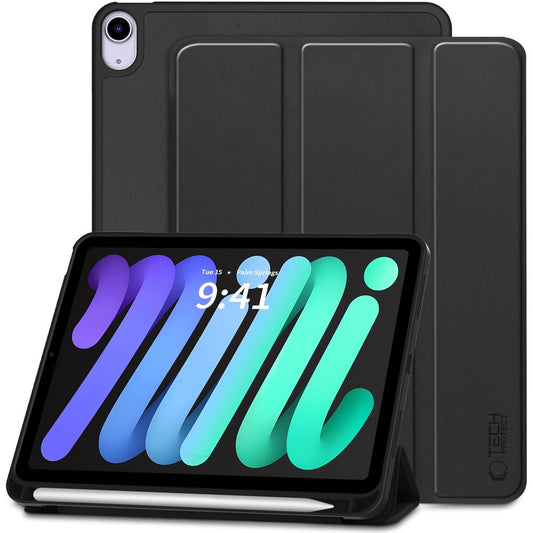 Apple iPad Mini (2021 / 2024) (8.3), mappa tok, közepesen ütésálló, érintőceruza tartó, érintőceruza nélkül, Smart Case, TP SC Pen Holder, fekete -  iPad Mini 6 (2021) és iPad Mini 7 (2024) tok a Domshop kínálatából