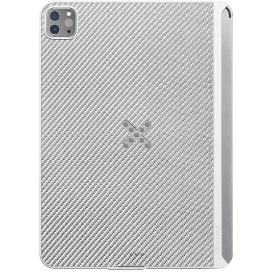 Apple iPad Pro 11 (2020 / 2021 / 2022), Műanyag hátlap töltőtok, PitaFlow vezeték nélküli töltővel, karbon minta, Pitaka MagEZ Pro Case, fehér -  iPad Pro 11" (2018/2020/2021/2022) tok a Domshop kínálatából