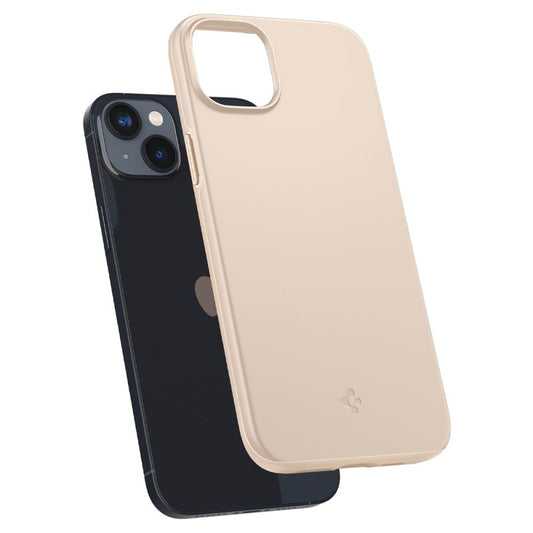 Apple iPhone 14 Plus, Műanyag hátlap védőtok, Spigen Thin Fit, homok-beige -  iPhone 14 Plus tok a Domshop kínálatából