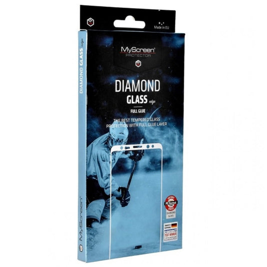 Apple iPhone 15 Pro, Kijelzővédő fólia, ütésálló fólia (az íves részre is!), MyScreen Protector, Diamond Glass (Edzett gyémántüveg), Full Glue, fekete -   a Domshop kínálatából