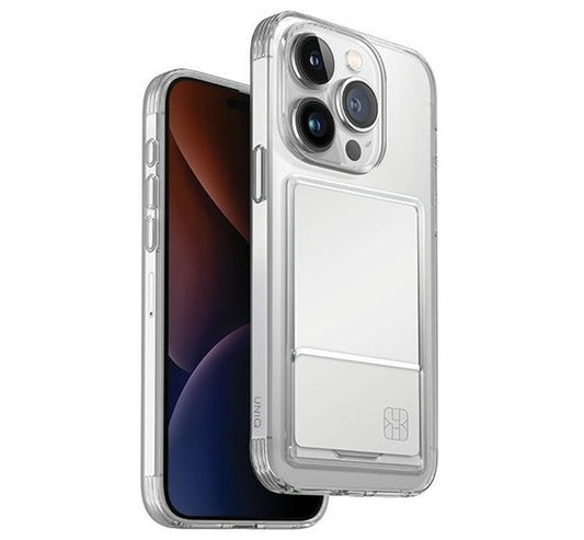 Apple iPhone 15 Pro Max, Szilikon tok, kártyatartóval, közepesen ütésálló, Uniq Air Fender ID, átlátszó -  iPhone 15 Pro Max tok a Domshop kínálatából