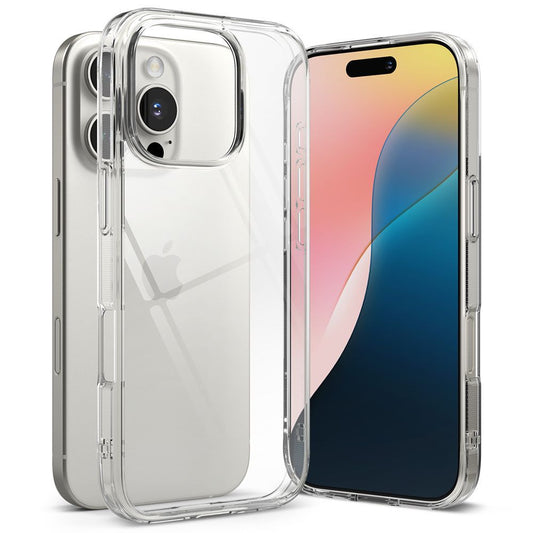 Apple iPhone 16 Pro, Műanyag hátlap + szilikon keret, közepesen ütésálló, Ringke Fusion, átlátszó -  iPhone 16 Pro tok a Domshop kínálatából
