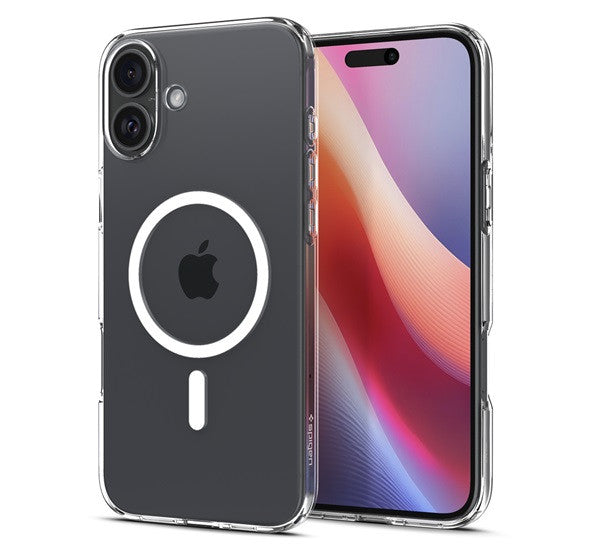 Apple iPhone 16, Szilikon tok, Magsafe töltővel kompatibilis, Spigen Liquid Crystal Mag, átlátszó -  iPhone 16 tok a Domshop kínálatából
