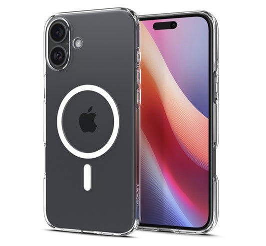 Apple iPhone 16, Szilikon tok, Magsafe töltővel kompatibilis, Spigen Liquid Crystal Mag, átlátszó -  iPhone 16 tok a Domshop kínálatából