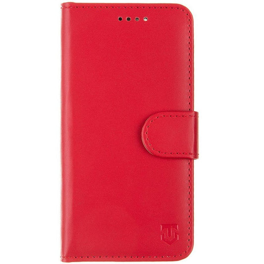 Apple iPhone 16e, Oldalra nyíló tok, stand, kártyatartóval, csatos, Tactical Field Notes, piros -  iPhone 16e tok a Domshop kínálatából