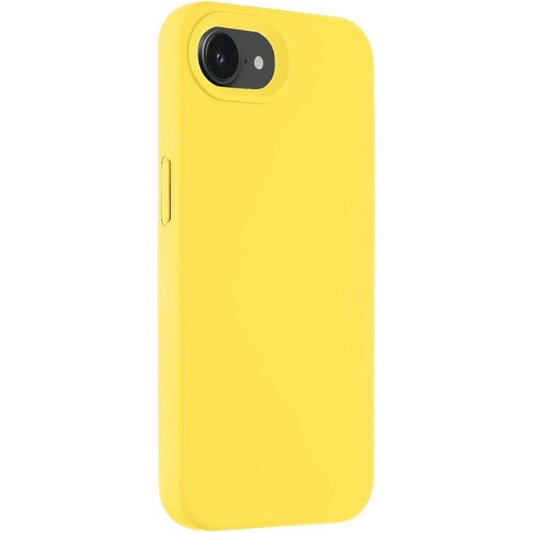Apple iPhone 16e, Szilikon tok, mikrofiber plüss belső, Magsafe kompatibilis, Tactical MagForce Velvet Smoothie, sárga -  iPhone 16e tok a Domshop kínálatából