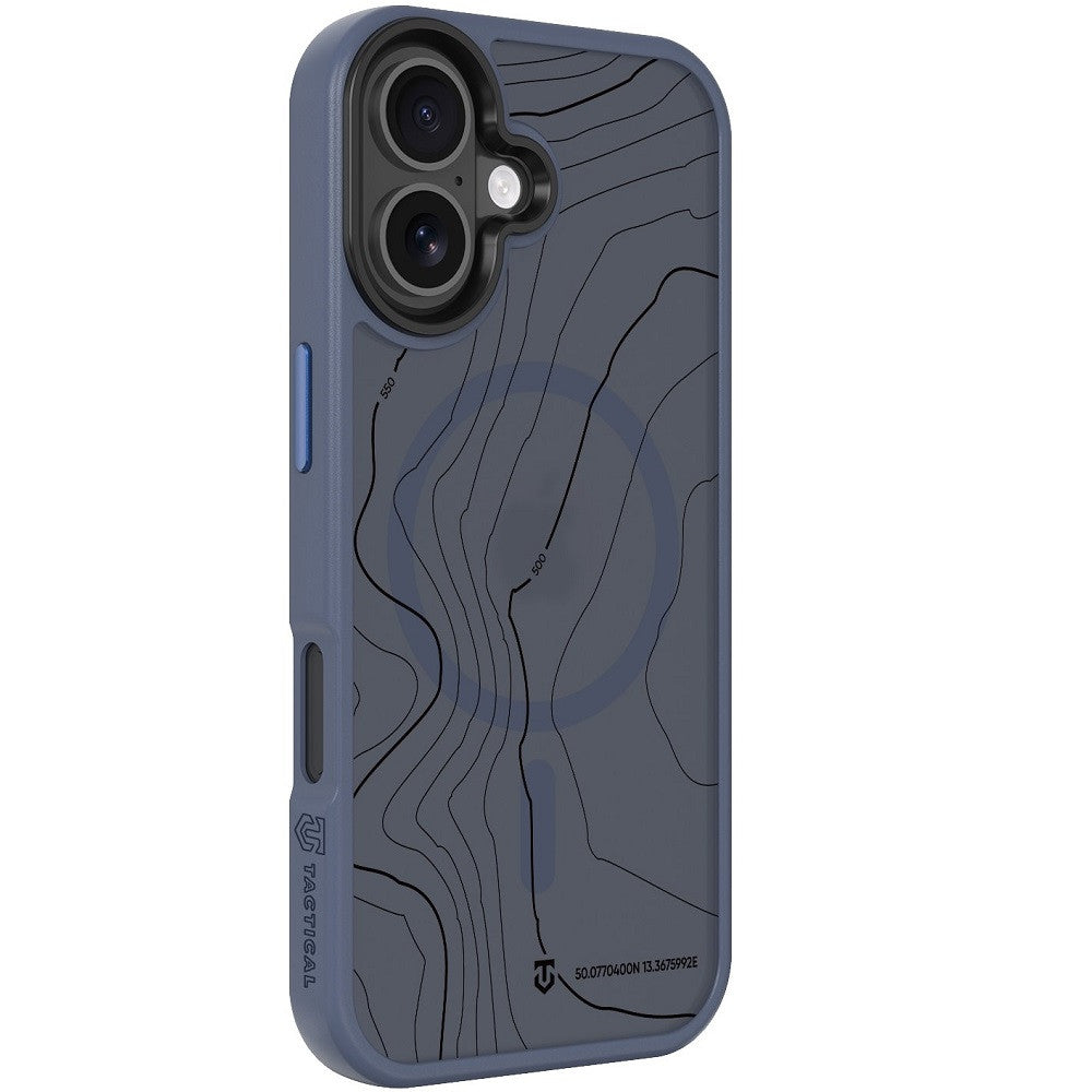 Apple iPhone 17, Műanyag hátlap védőtok + szilikon keret, közepesen ütésálló, Magsafe kompatibilis, térkép minta, Tactical MagForce Hyperstealth Sika, áttetsző/sötétkék -  iPhone 17 tok a Domshop kínálatából