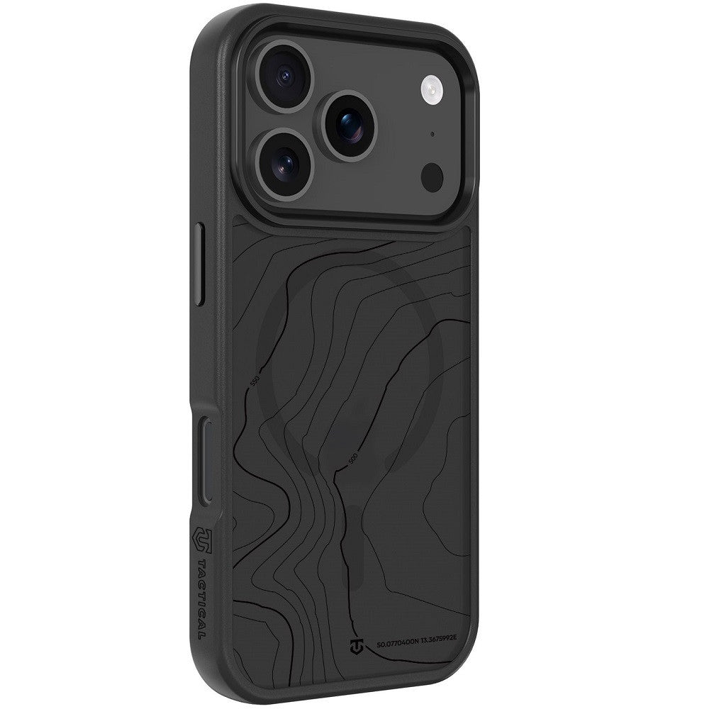 Apple iPhone 17 Pro, Műanyag hátlap védőtok + szilikon keret, közepesen ütésálló, Magsafe kompatibilis, térkép minta, Tactical MagForce Hyperstealth Sika, áttetsző/szürke -  iPhone 17 Pro tok a Domshop kínálatából