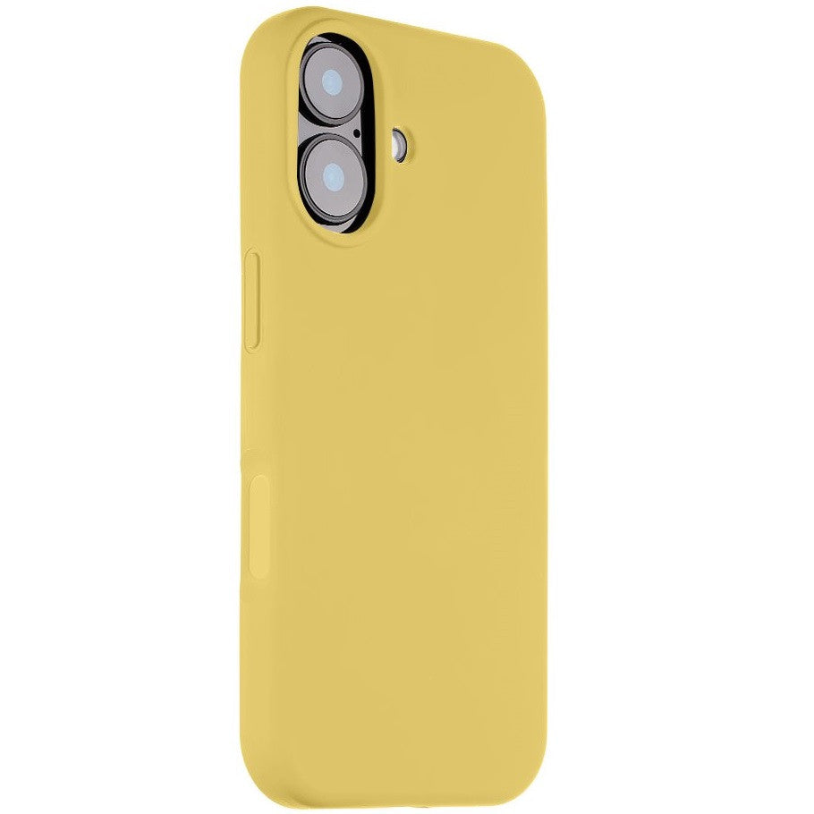 Apple iPhone 17, Szilikon tok, mikrofiber plüss belső, Magsafe kompatibilis, Tactical MagForce Velvet Smoothie, sárga -  iPhone 17 tok a Domshop kínálatából