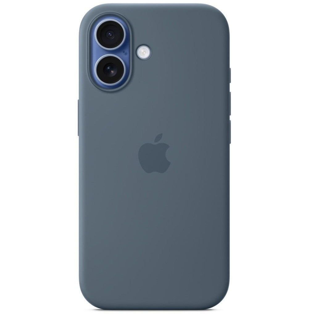 Apple iPhone 17 gyári szilikon tok, MagSafe, acélkék -  iPhone 17 tok a Domshop kínálatából