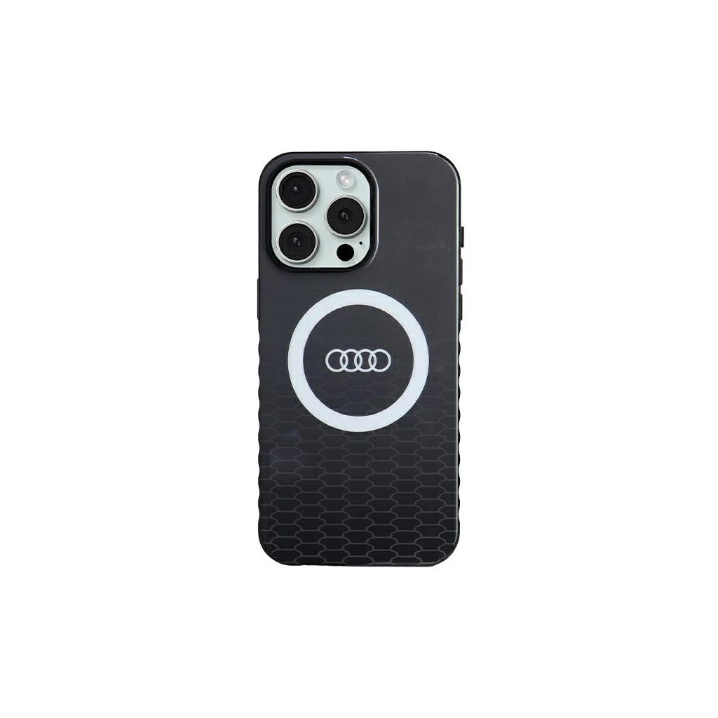 Audi IML Big Logo MagSafe kemény tok iPhone 15 Pro Max készülékhez 6.7" AU-IMLMIP15PM-Q5/D2-BK fekete -  iPhone 15 Pro Max tok a Domshop kínálatából