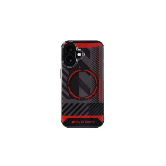 Audi IML Sport MagSafe iPhone 16 6.1" készülékhez kemény tok fekete AUS-IMLMIP16-RSQ/D2-BK -  iPhone 16 tok a Domshop kínálatából
