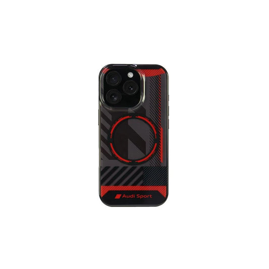 Audi IML Sport MagSafe iPhone 16 Pro készülékhez 6.3" kemény tok fekete AUS-IMLMIP16P-RSQ/D2-BK -  iPhone 16 Pro tok a Domshop kínálatából