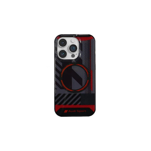 Audi IML Sport MagSafe kemény tok iPhone-14-Pro-Max-6.7" készülékhez fekete AU-IMLMIP14PM-RSQ/D2-BK -  iPhone 14 Pro Max tok a Domshop kínálatából