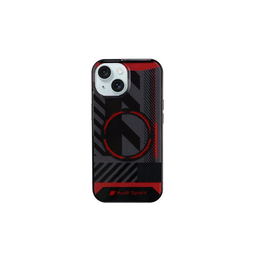 Audi IML Sport MagSafe kemény tok iPhone 15/14/13 6.1 készülékhez fekete AU-IMLMIP15-RSQ/D2-BK -  iPhone 13/14/15 tok a Domshop kínálatából
