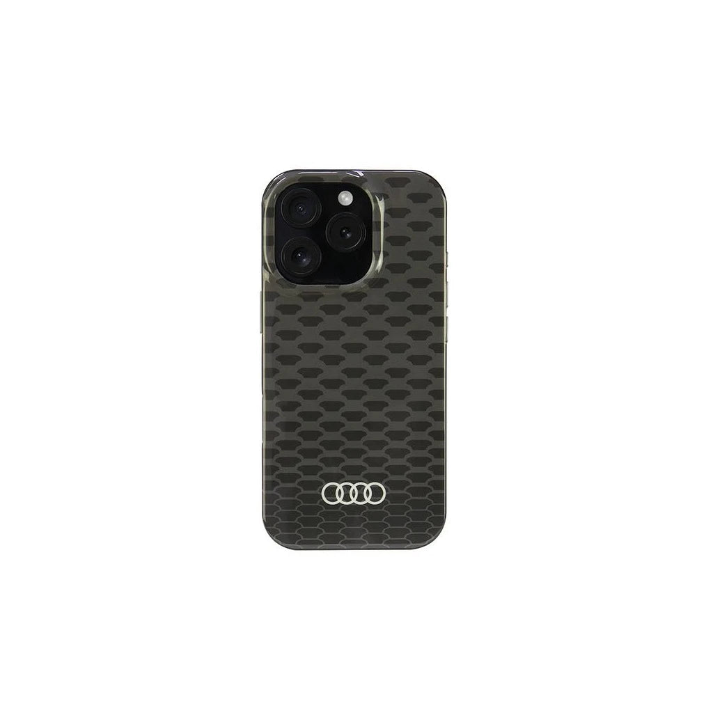 Audi IML Stitching Pattern MagSafe iPhone 16 Pro 6.3" készülékhez kemény tok fekete AU-IMLMIP16P-Q5/D3-BK -  iPhone 16 Pro tok a Domshop kínálatából