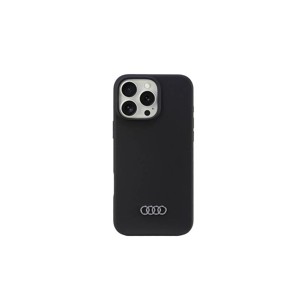 Audi Silicone Case iPhone 16 Pro Max 6.9" készülékhez – fekete kemény tok AU-LSRIP16PM-Q3/D1-BK -  iPhone 16 Pro Max tok a Domshop kínálatából